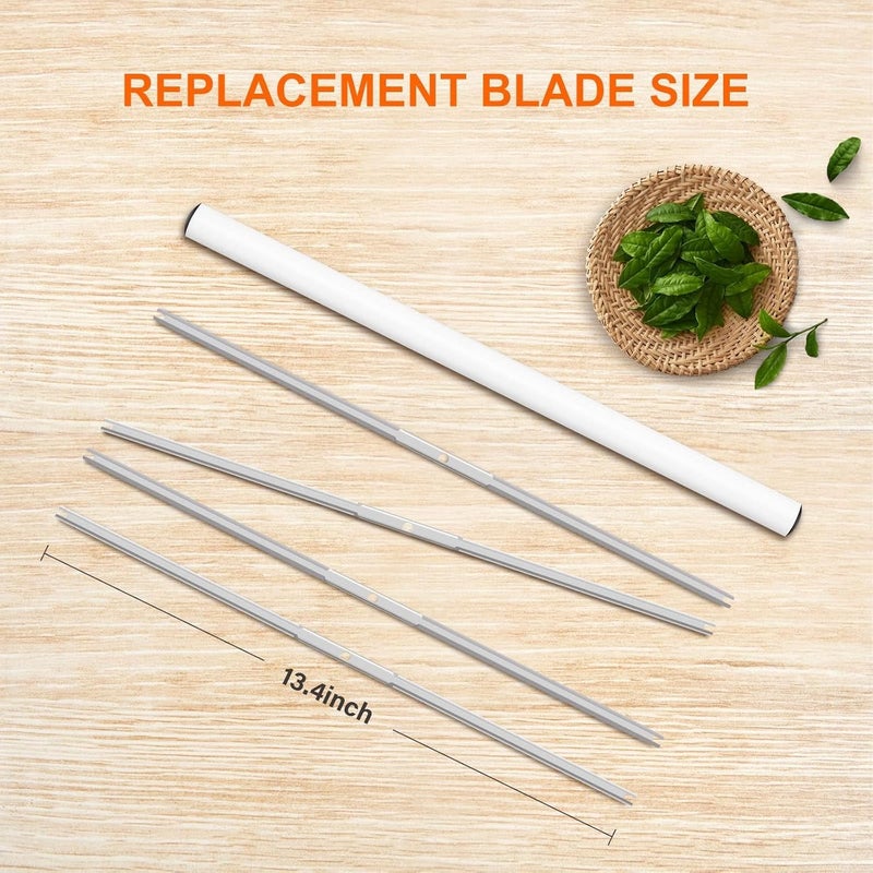 iPower 4-Pack 16 inch Bud Bowl Leaf Trimmer Blades Replacement Stainless Steel Spin Clean Cut, Include 2 Serrated 2 Straight Blades, Actual Length 13.4'' - Image 2